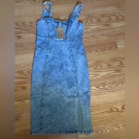 Bodycon Midi Dress with Front Zip and back zipper - Picture 2 of 4